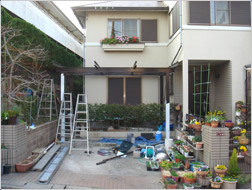 (施工中)横浜市都筑区すみれが丘 Kさま邸 ウッドデッキ工事